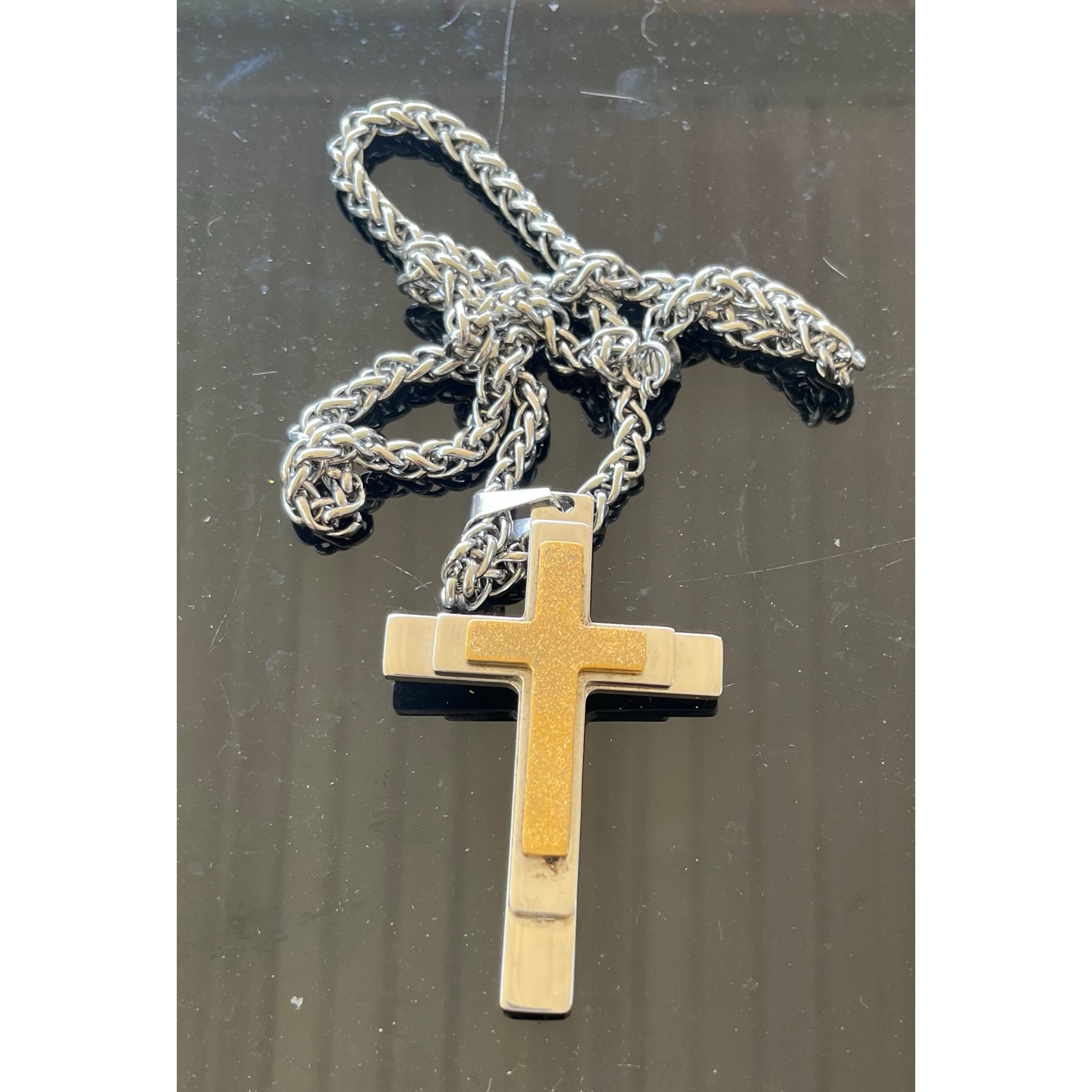 Stainless Steel Cross Preowned